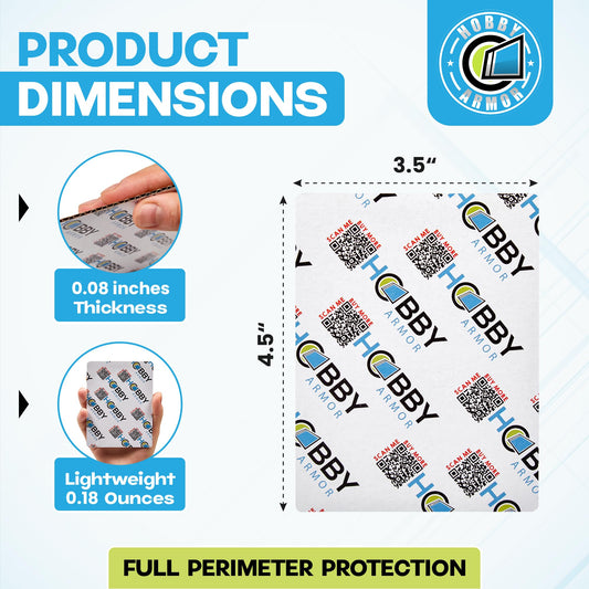 Hobby Armor rounded-corner card protectors add professional protection in transit.