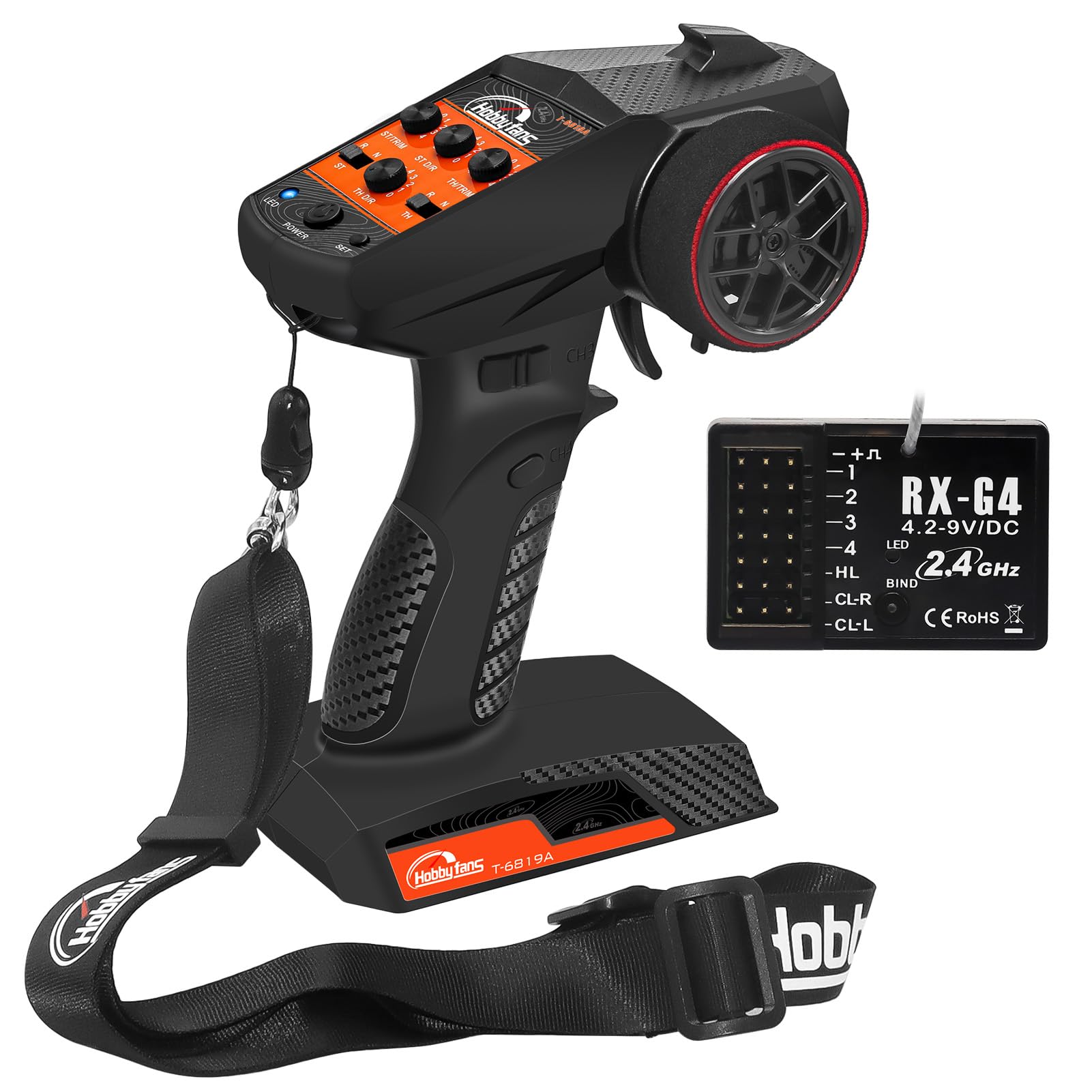 Hobby Fans RC transmitter with 4 channels for precise steering control