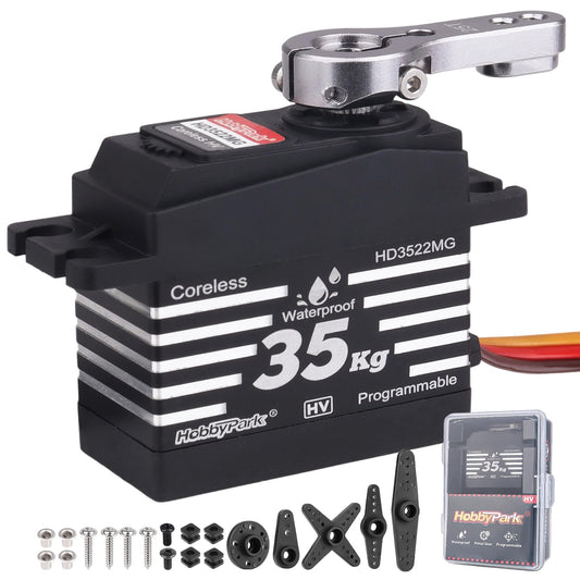 HobbyPark waterproof 35kg servo unit designed for robust RC steering.