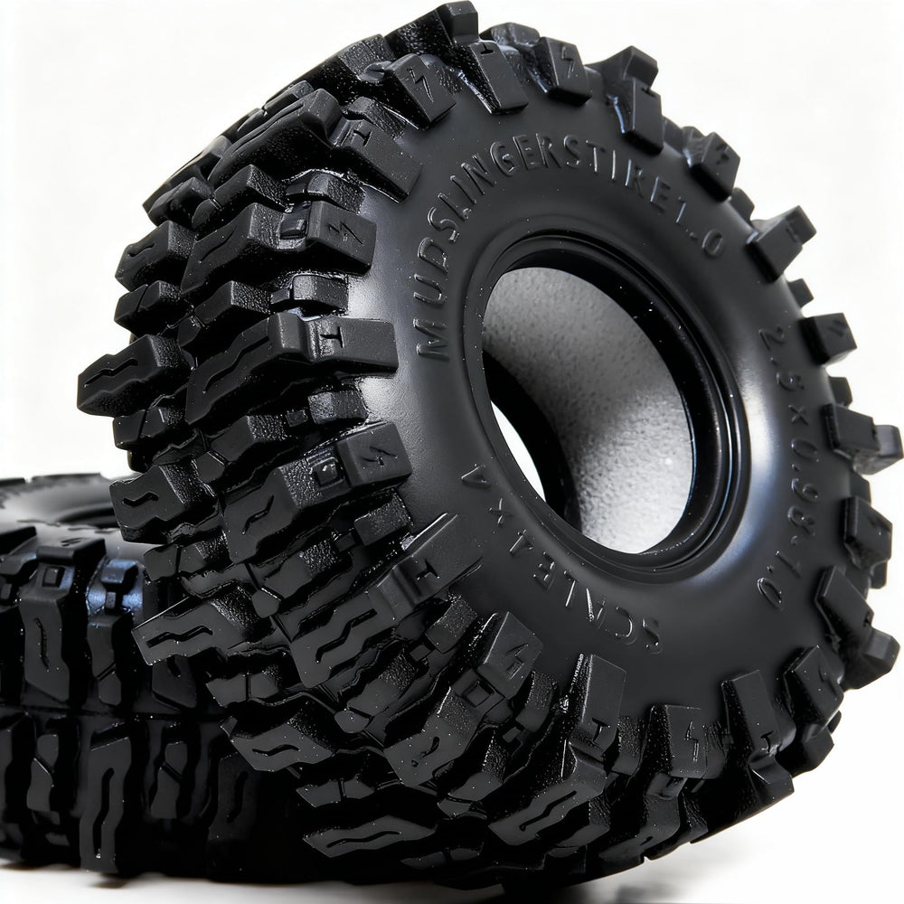 Hobbysoul 1.0 tires on rock crawling terrain offer stable traction.