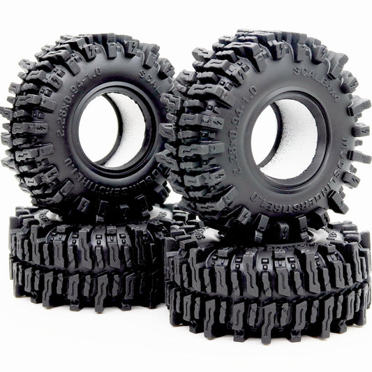 Hobbysoul 58mm tall crawler tire on 1.0 beadlock wheels delivers enhanced grip.
