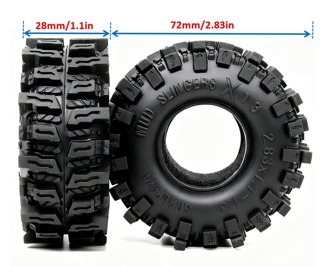 Hobbysoul RC crawler upgrade tire for 1/24 SCX24 and 1/18 TRX4M.