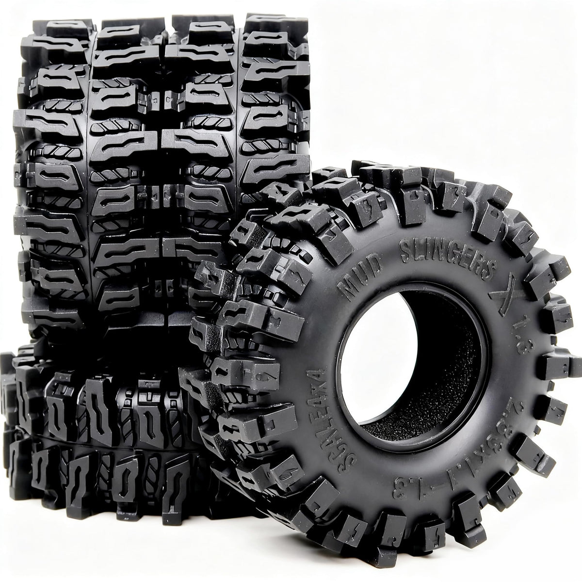 Hobbysoul RC tire 72x28 mud slingers delivering strong grip on loose terrain.