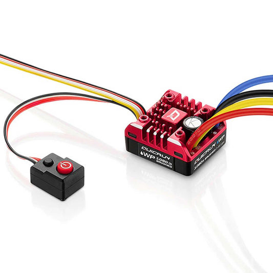 Hobbywing QUICRUN WP 1080 G2 ESC back view with cooling ports for reliable cooling.