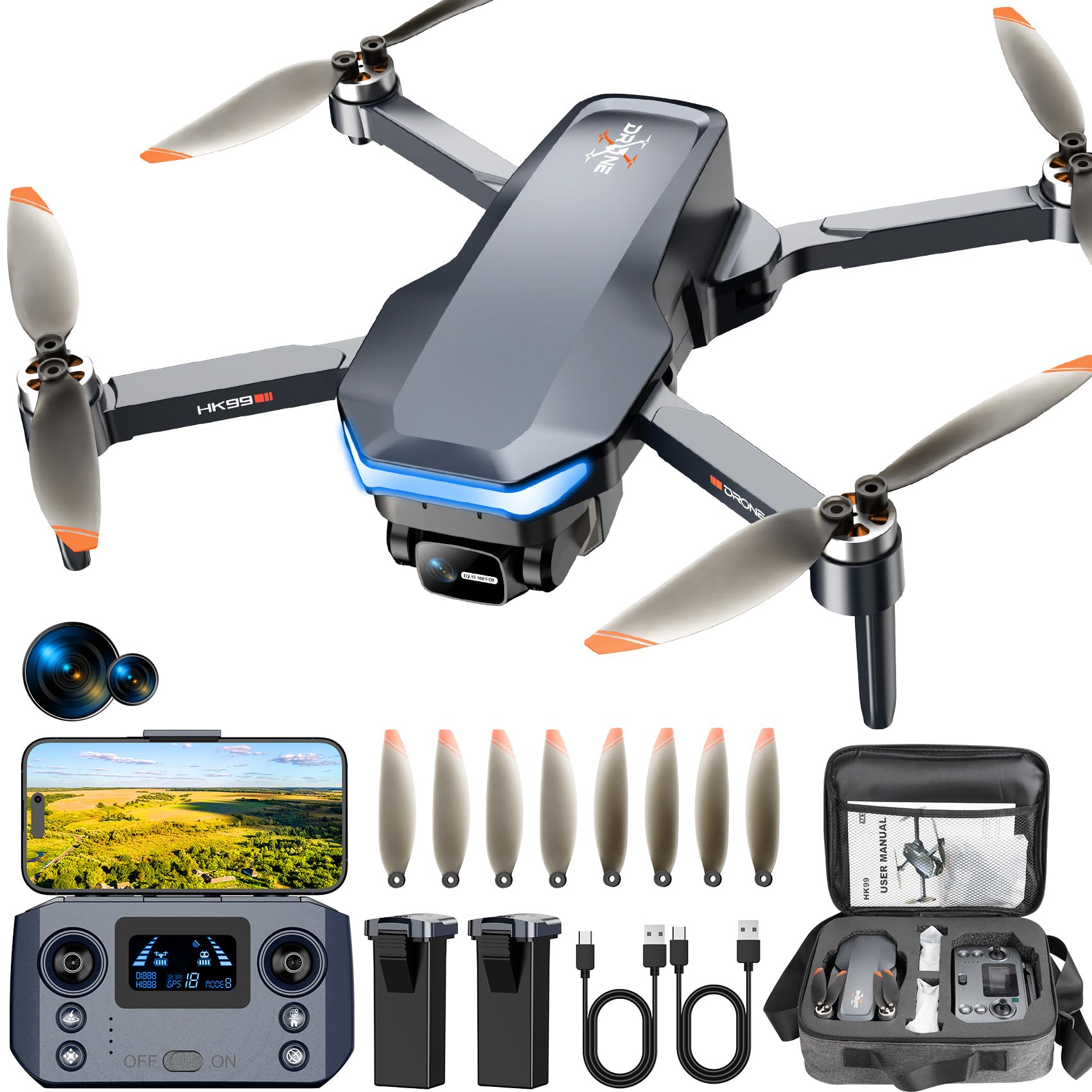 Hocany GPS drone with 4K camera folded for portability and quick setup