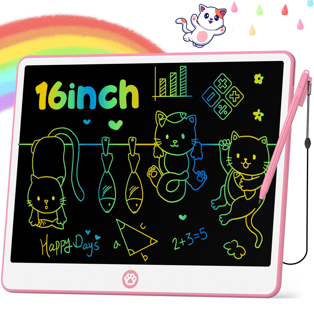 Hockvill 16-inch pink LCD doodle pad ideal for drawing anywhere.
