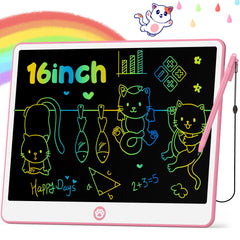 Hockvill 16-inch pink LCD doodle pad ideal for drawing anywhere.