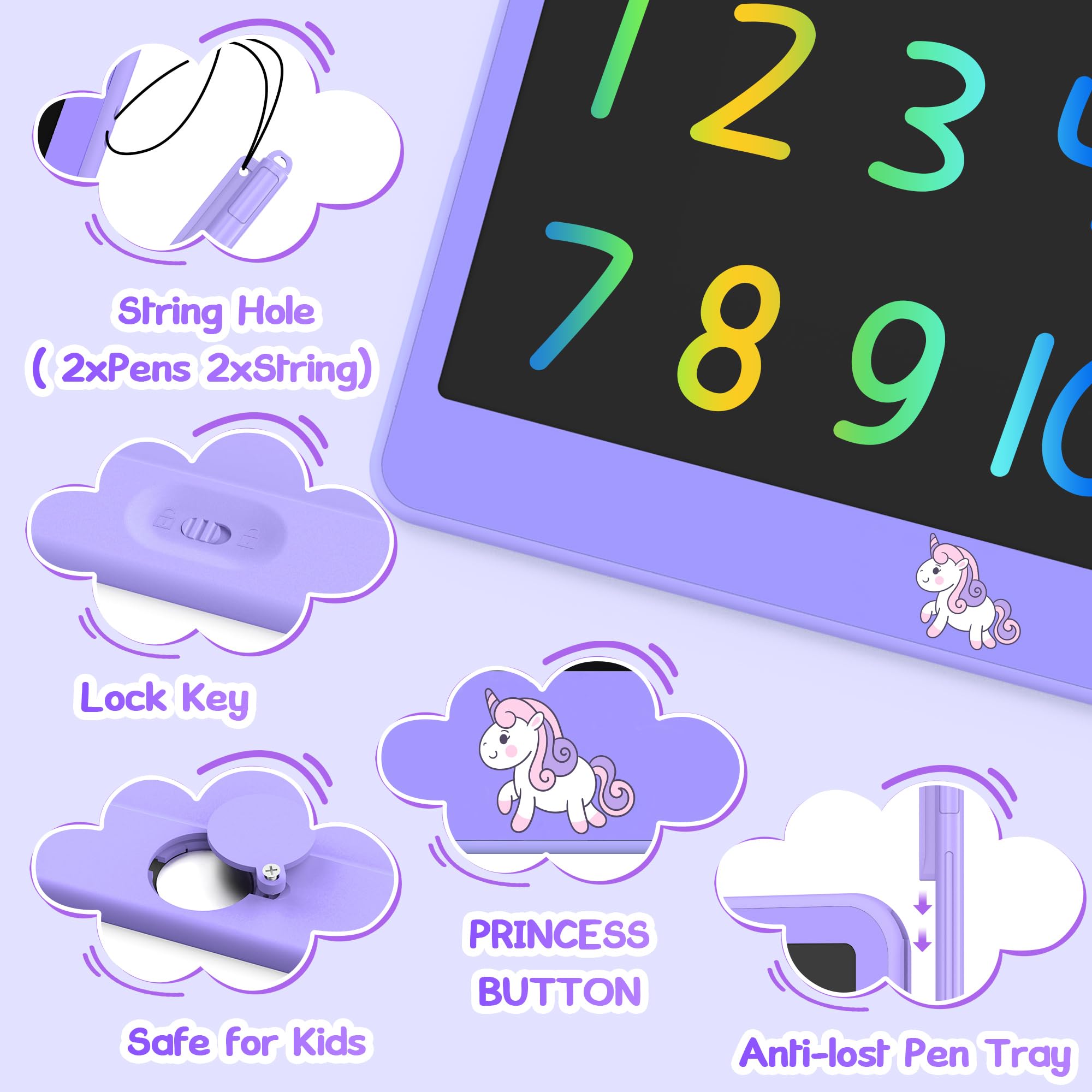 Eye-friendly LCD screen on Hockvill tablet reduces glare for longer drawing sessions.