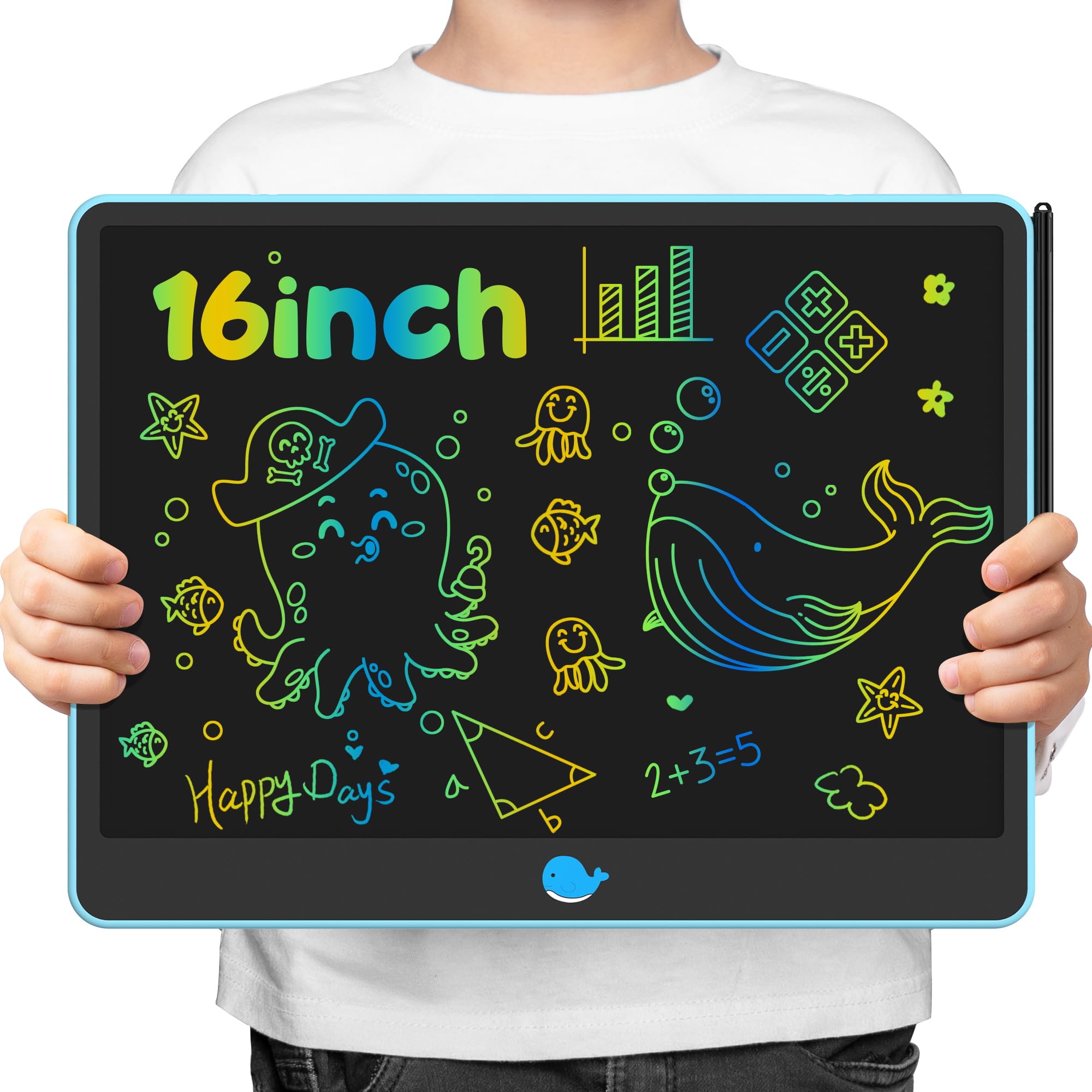 Gift-ready blue Hockvill LCD tablet with packaging included