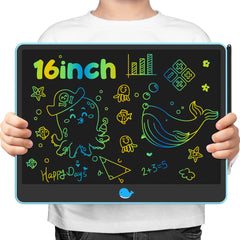 Gift-ready blue Hockvill LCD tablet with packaging included
