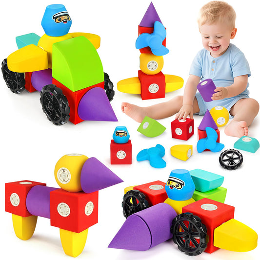 Hodurgyi magnetic foam blocks in bright colors for early STEM play