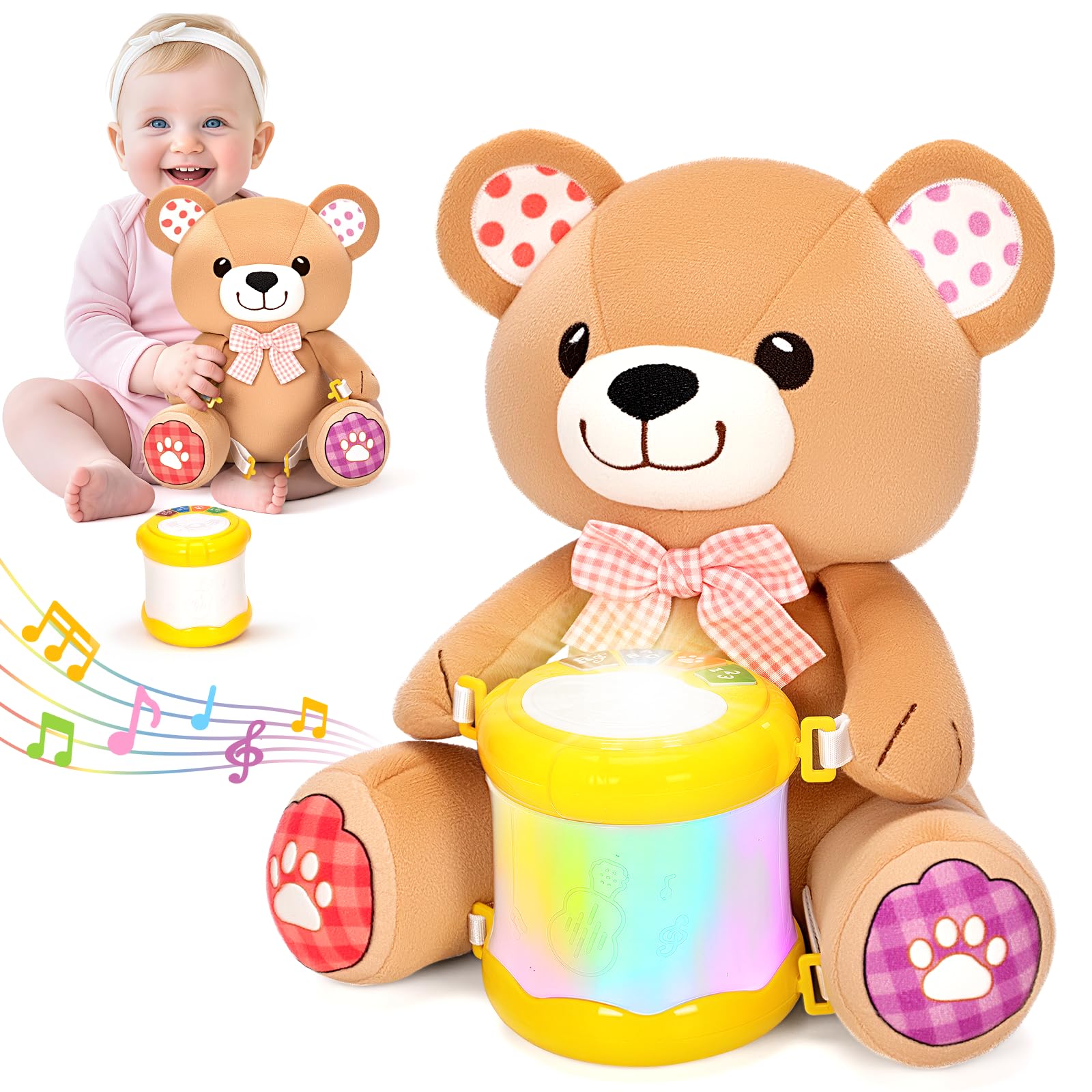 Hodurgyi bear-musical-plush-lights boosts sensory exploration during play.
