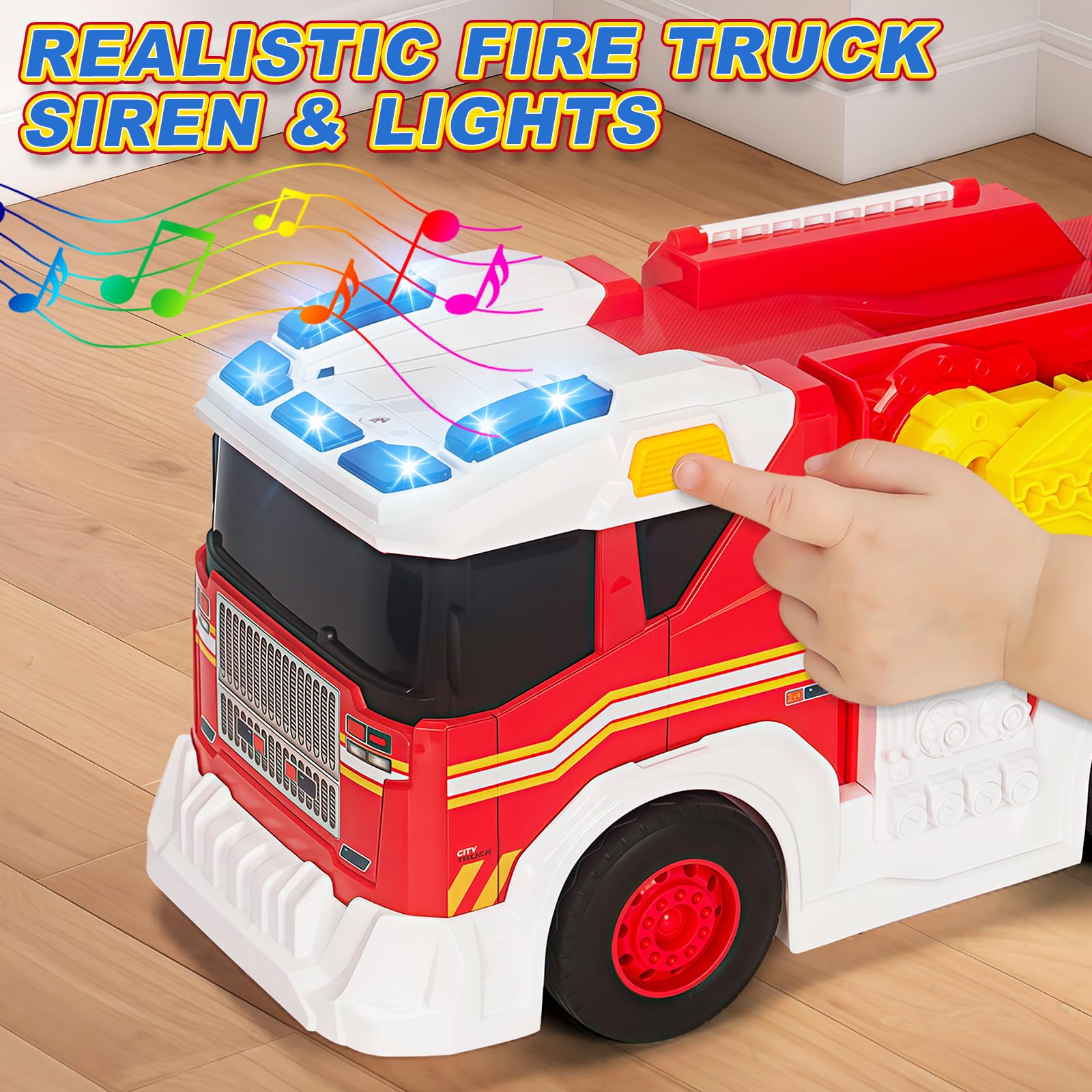 Hodurgyi fire truck toy includes arrow launchers for target practice.