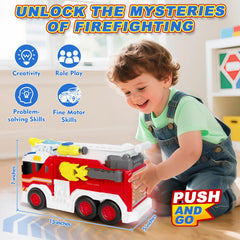 Hodurgyi fire truck toy has a functional control panel for interactive pretend scenarios.