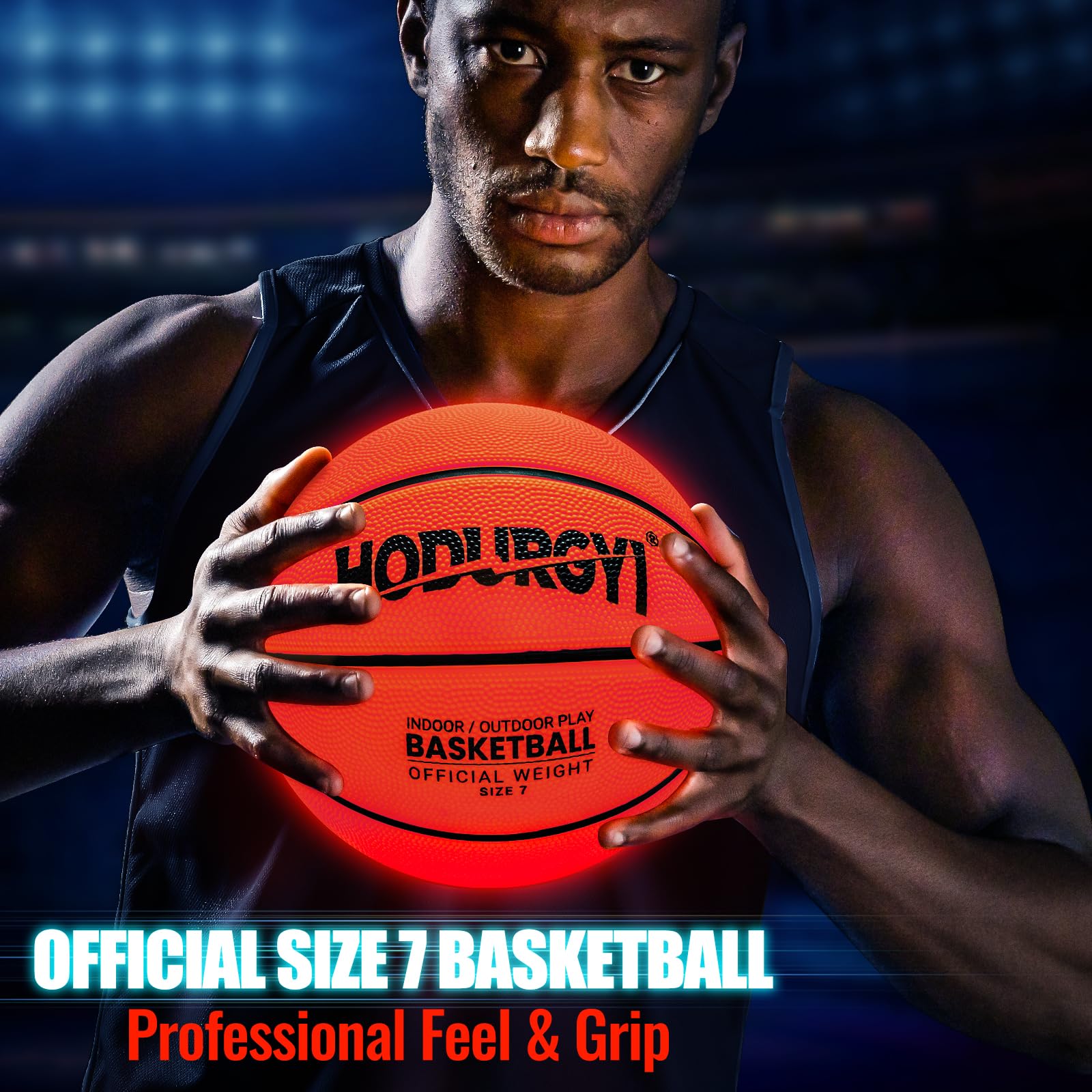 Hodurgyi glow basketball waterproof construction protects lights in wet conditions