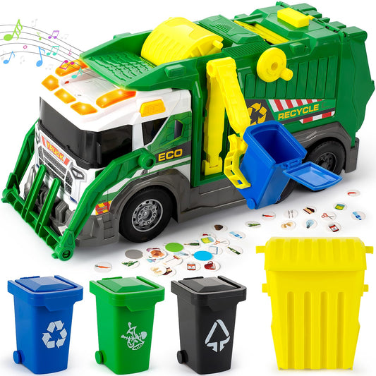 Hodurgyi large garbage truck toy front view, sturdy design for imaginative play.