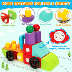 Hodurgyi magnetic foam blocks 360-degree rotation supports imaginative play and spatial awareness