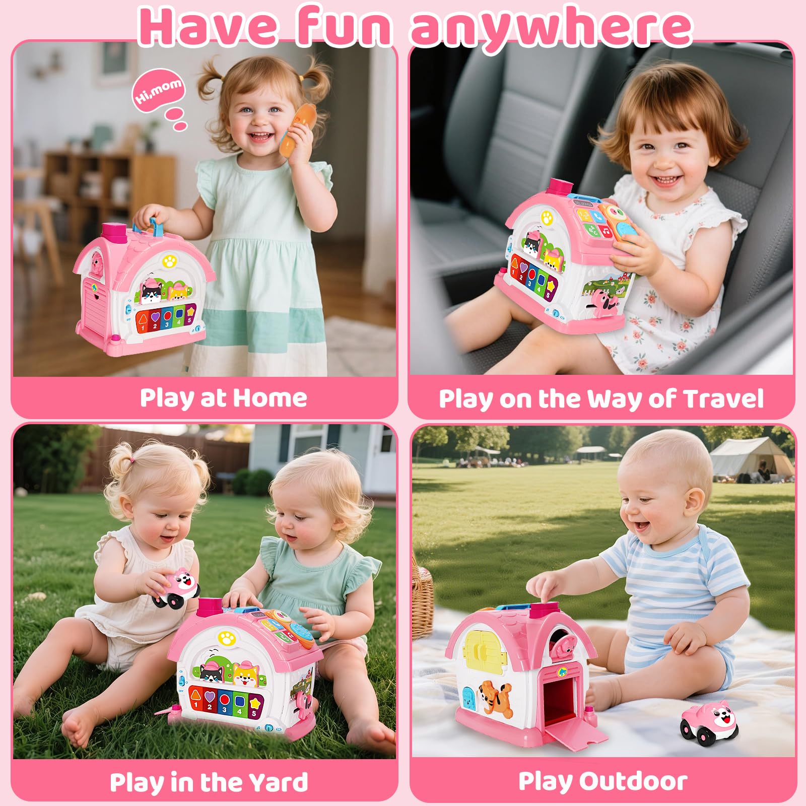 Hodurgyi learning house animal sounds feature enhances sensory feedback during play.