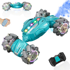 Hodurgyi RC stunt car supports indoor and outdoor play with easy charging options.