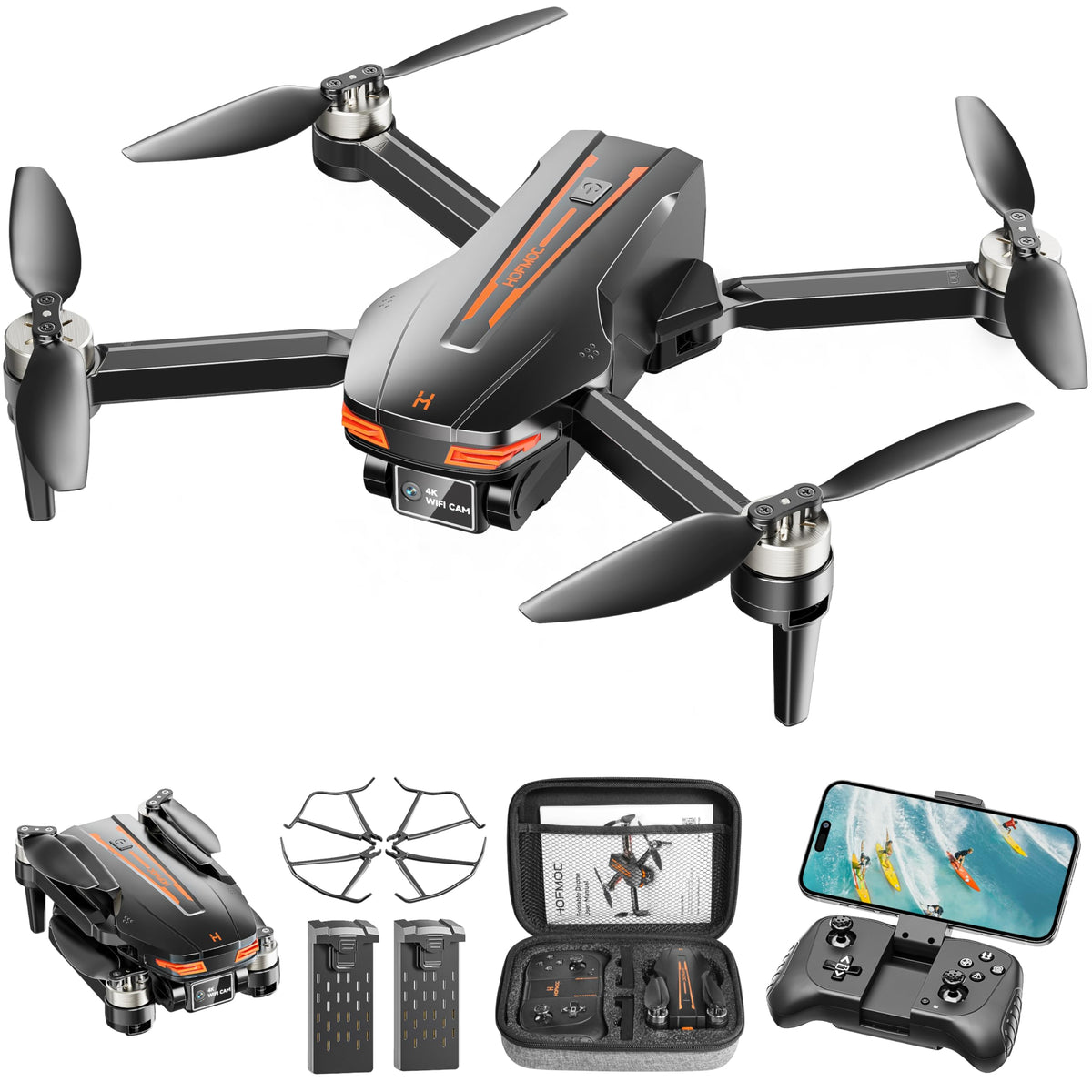 HOFMOC HM-01 4K camera captures crisp front-view aerial footage