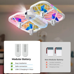 HOFMOC mini drone protected by propeller guards for safety and durability.