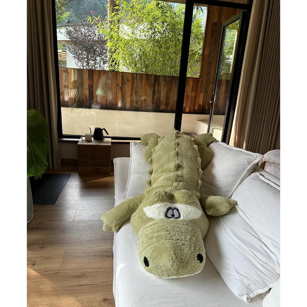 Hofun4U green alligator plush pillow available in multiple colors.