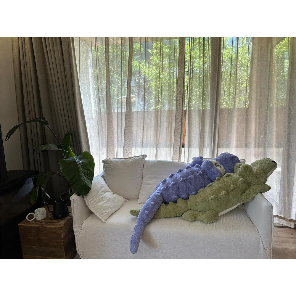 Hofun4U alligator stuffed animal 38-inch green as a compact cuddle buddy.