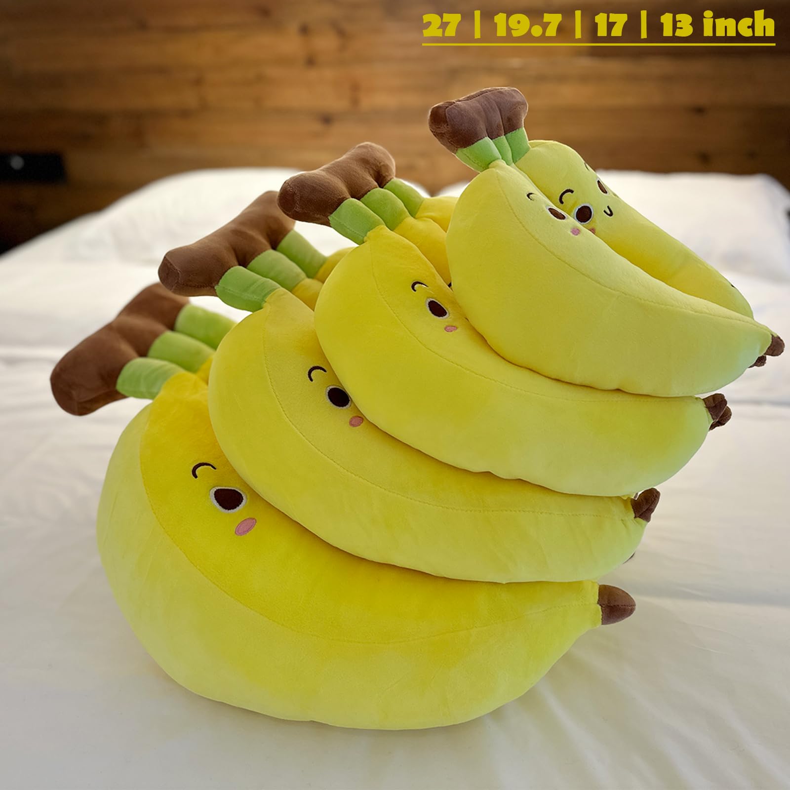 Hofun4U banana plush pillow 17-inch size for roomier hugs