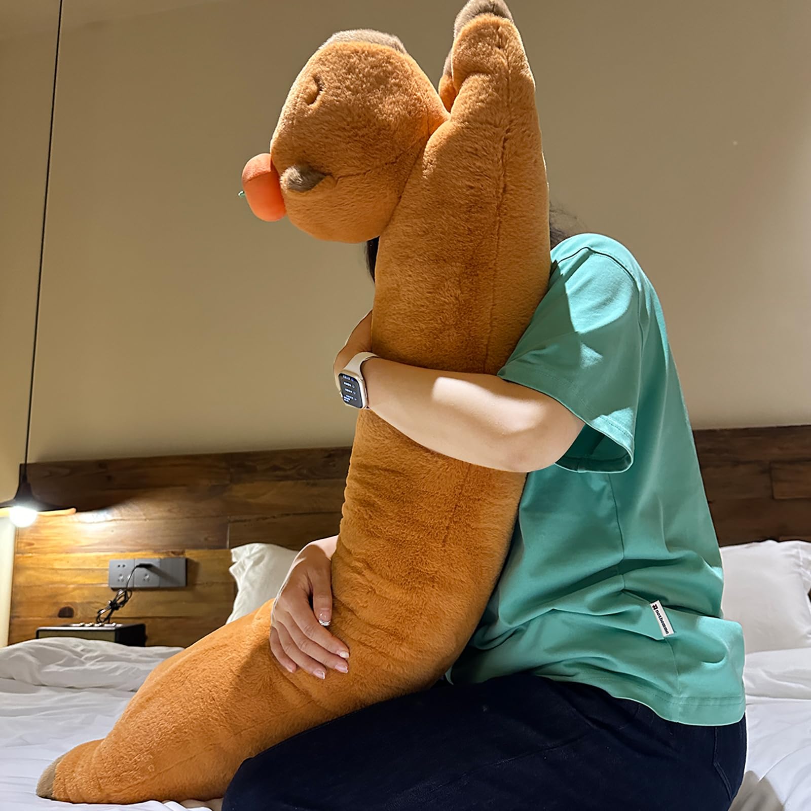 Face detail of Hofun4U Capybara Plush for friendly cuddle appeal.
