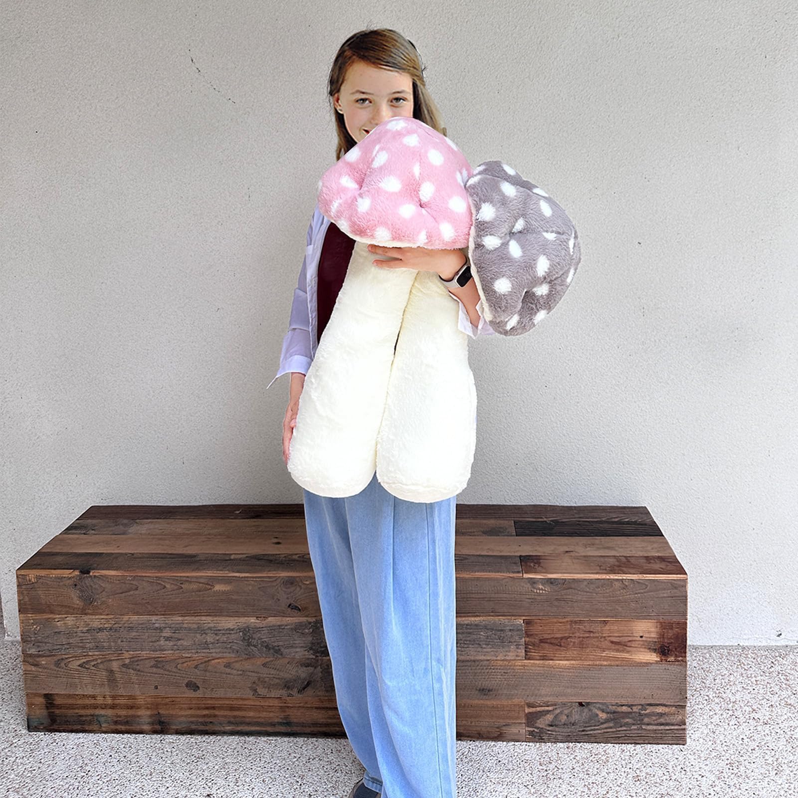 Hofun4U mushroom plush pillow on sofa decor for living spaces