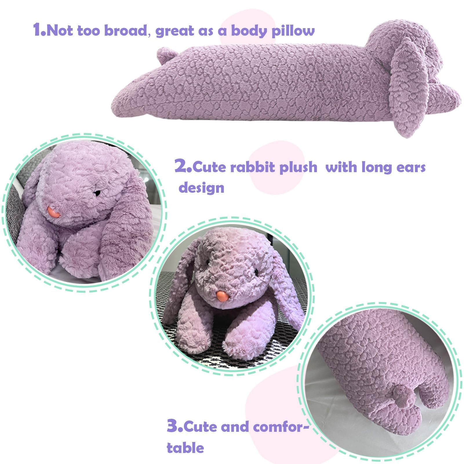Hofun4U Rabbit Plush Pillow close-up fur, rich texture and inviting softness.