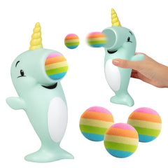 Hog Wild Narwhal Ball Popper ready to launch foam balls up to 20 feet outdoors