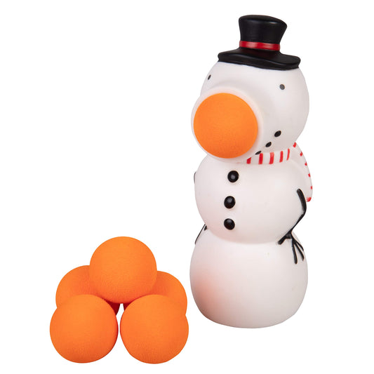Hog Wild Snowman Ball Popper close-up with soft foam balls ready for indoor fun.