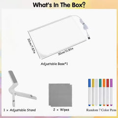 Hogitpe LED Note Board with Colors glowing text while using included markers
