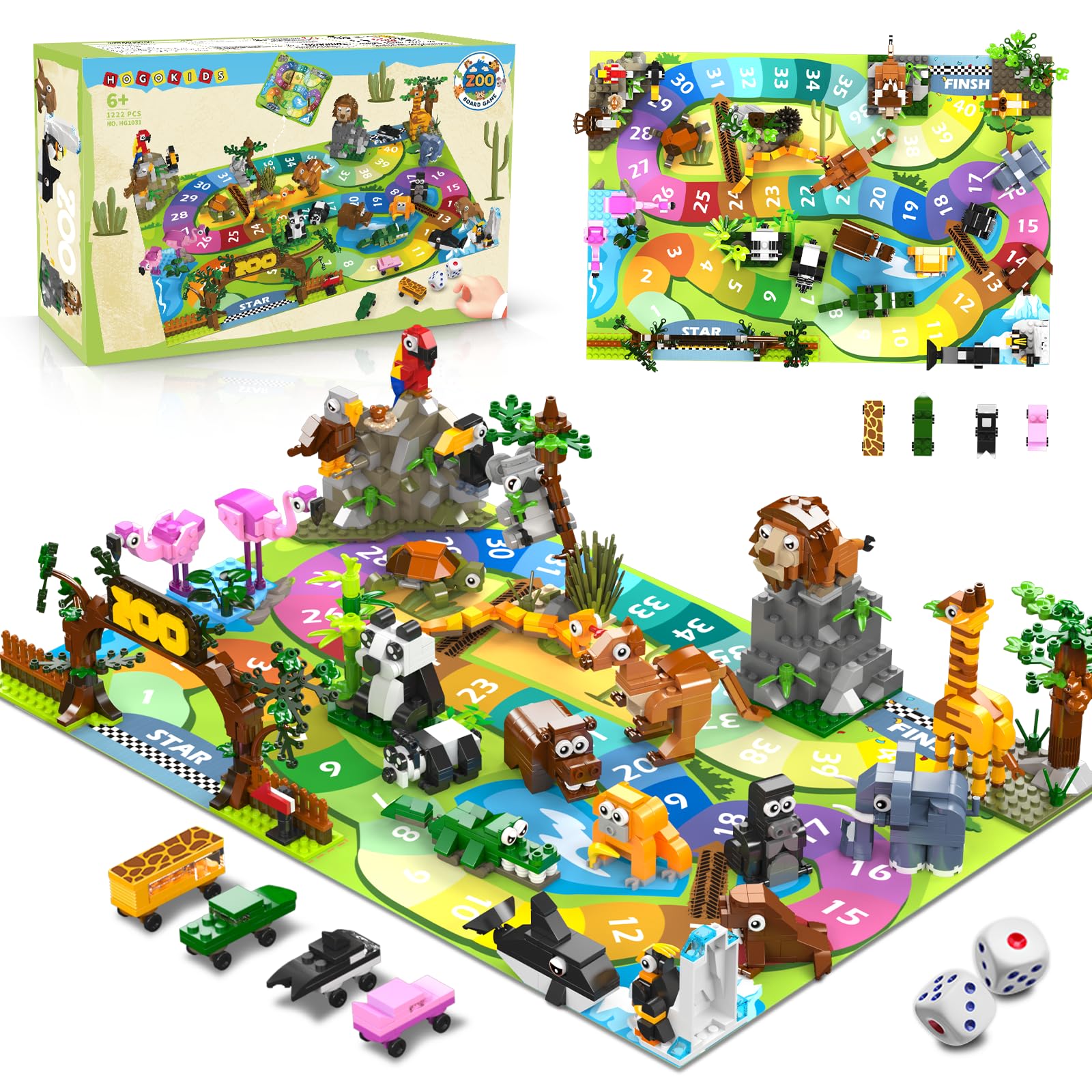 HOGOKIDS 23-animal figures spark imaginative zoo-building play and storytelling.