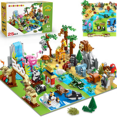 HOGOKIDS 25 Animals Zoo figures for imaginative animal play and storytelling