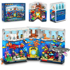 HOGOKIDS aquarium book nook closed display adds elegant shelf-end decor.