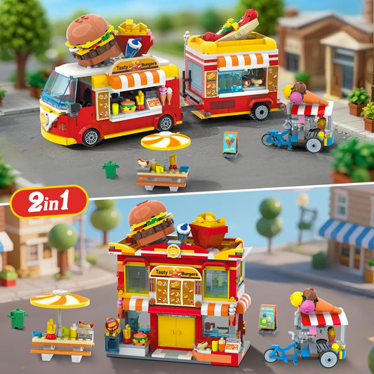 HOGOKIDS city burger truck exterior for dynamic storytelling about food service.
