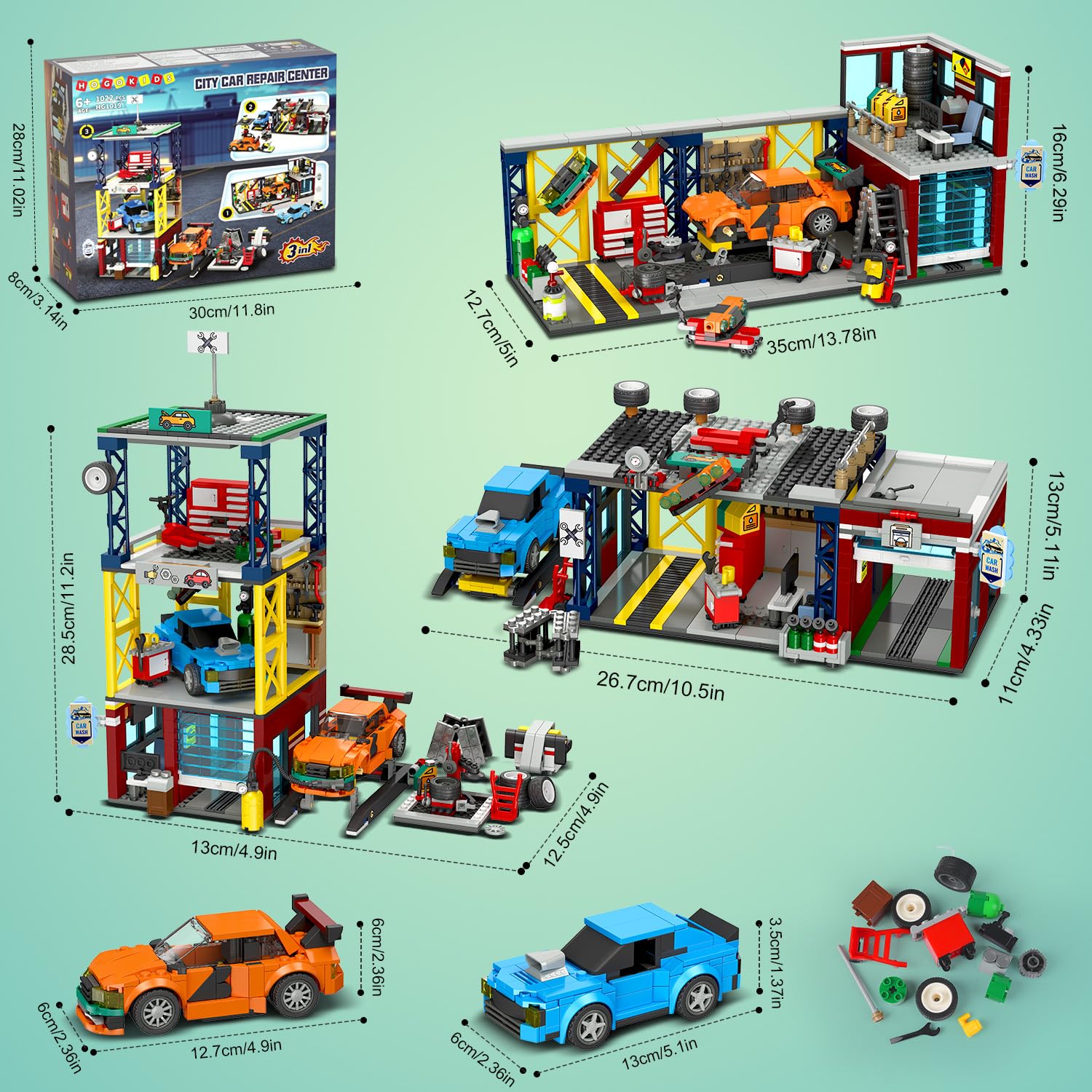 HOGOKIDS City Car Garage custom cars spur personalized race fantasies.