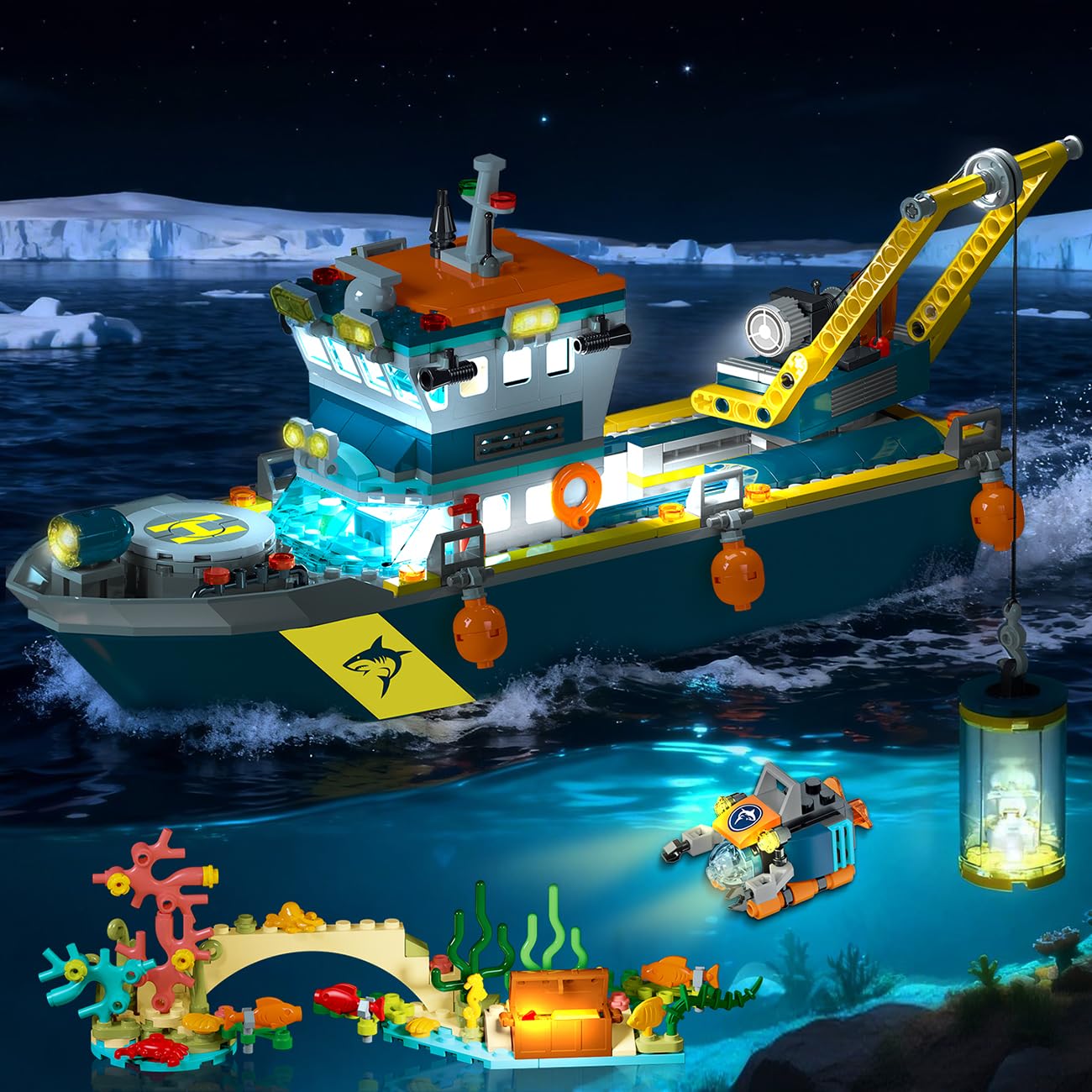 HOGOKIDS City Floatable Boat crane prompts realistic ship operation during play.