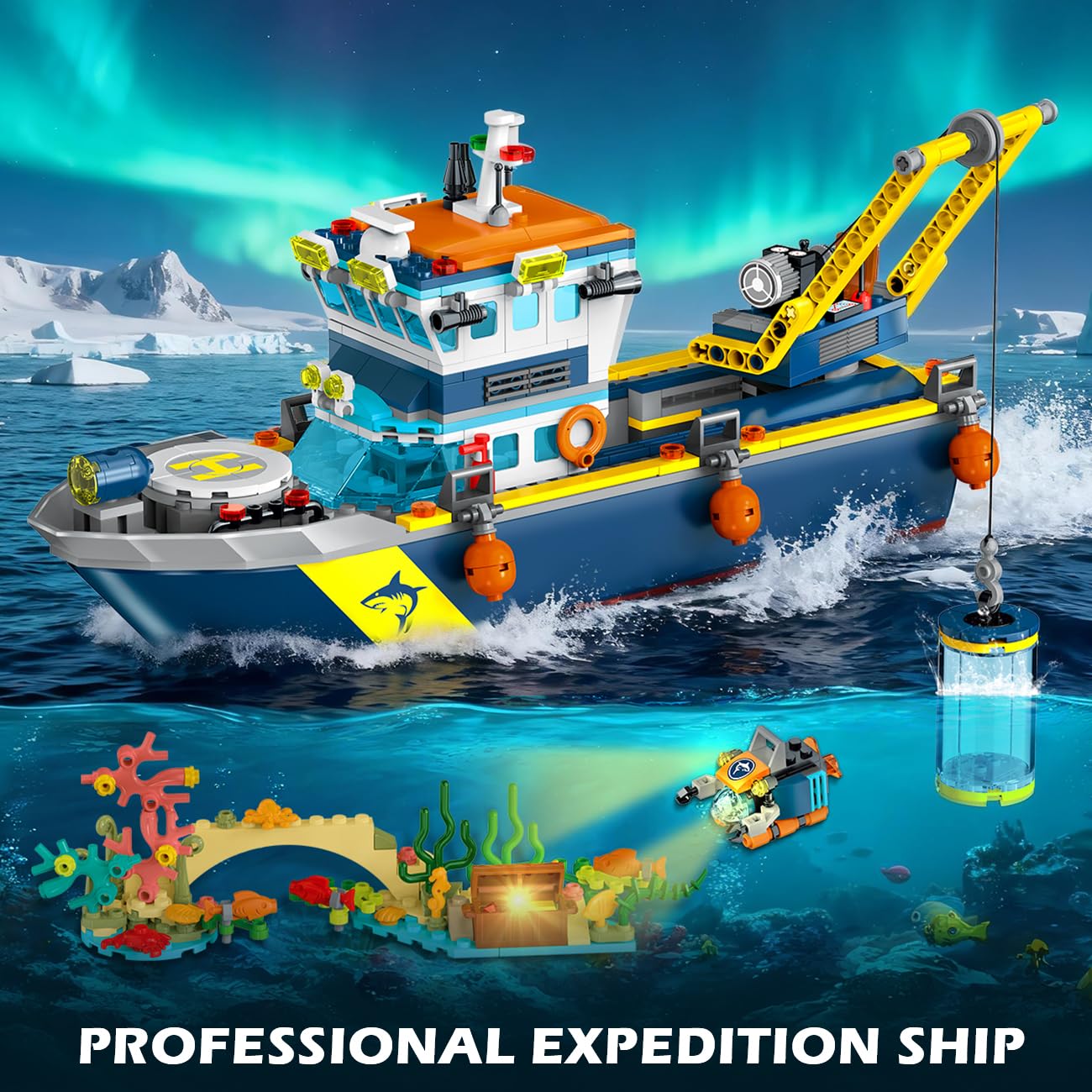 HOGOKIDS City Floatable Boat ocean-floor treasure clues fuel treasure hunts.
