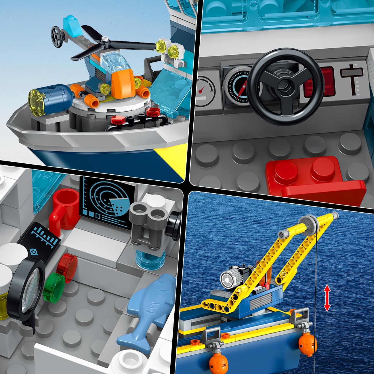HOGOKIDS City Floatable Boat helicopter enables aerial scouting during missions.