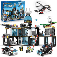 HOGOKIDS city police station two-story build for imaginative play and problem solving.