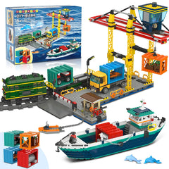 HOGOKIDS City Wharf crane in harbor scene for imaginative logistics play