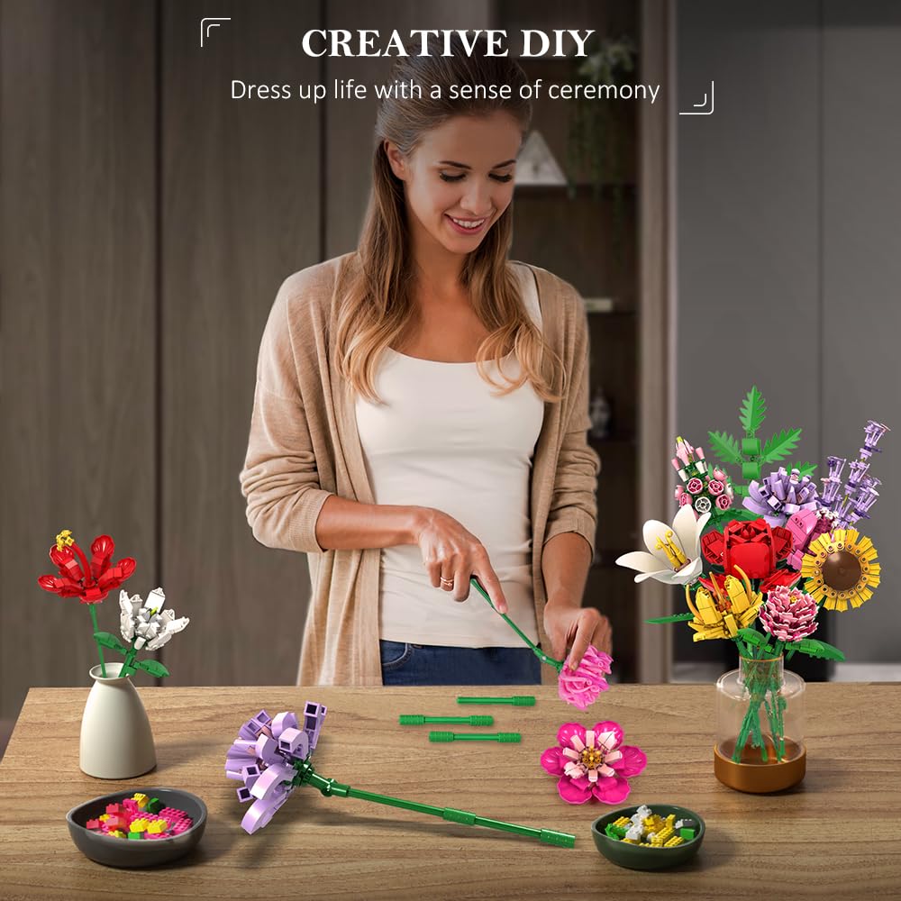 HOGOKIDS Flower Bouquet Pink Tulip—vibrant accent that stays colorful for years in any room.