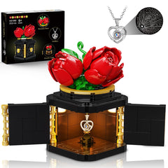 HOGOKIDS flower box building set with LED top opening reveal for a surprise