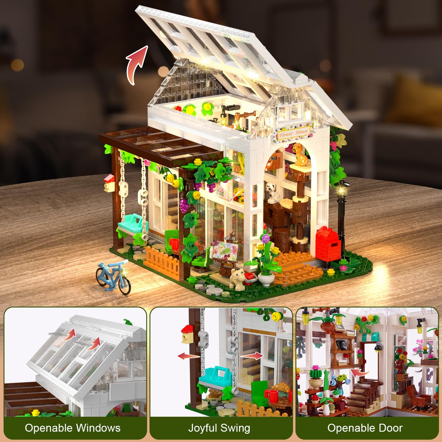 HOGOKIDS Flower House skylight and opening roof for layout changes