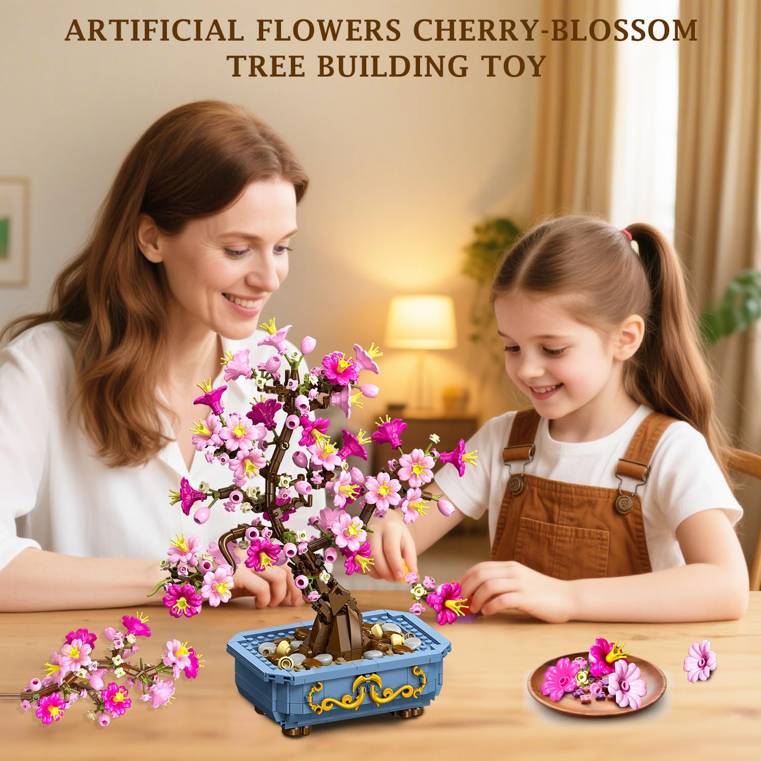 HOGOKIDS Cherry-Blossom Bonsai style two enhances living room decor with lasting color