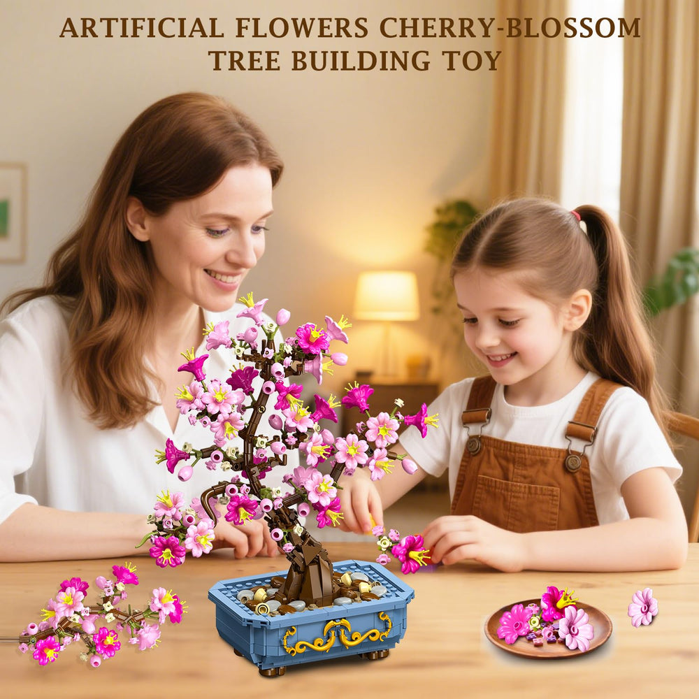HOGOKIDS Cherry-Blossom Bonsai style two enhances living room decor with lasting color