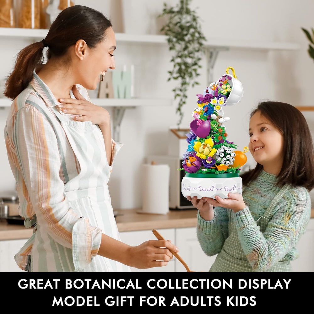 HOGOKIDS flower art collection decor with teacup and wildflowers